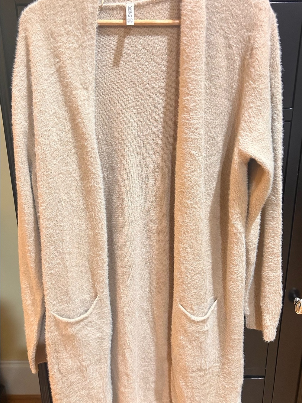 Source Unknown Plush Open-Front Cardigan - Beige